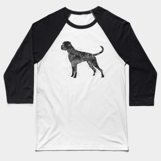 Boxer Dog watercolor black and white Baseball T-Shirt